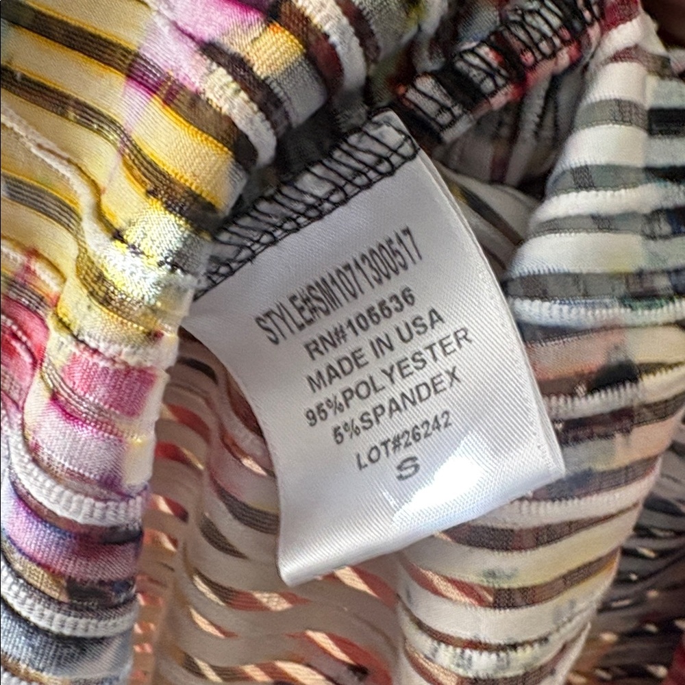 Colorful Abstract Open Front Cardigan - Picture 6 of 9